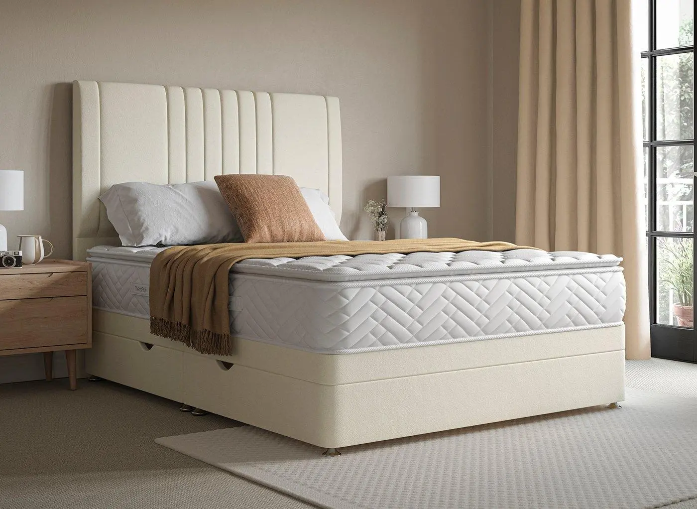 Sleepeezee Contemporary Ottoman Divan Bed Base - Cream