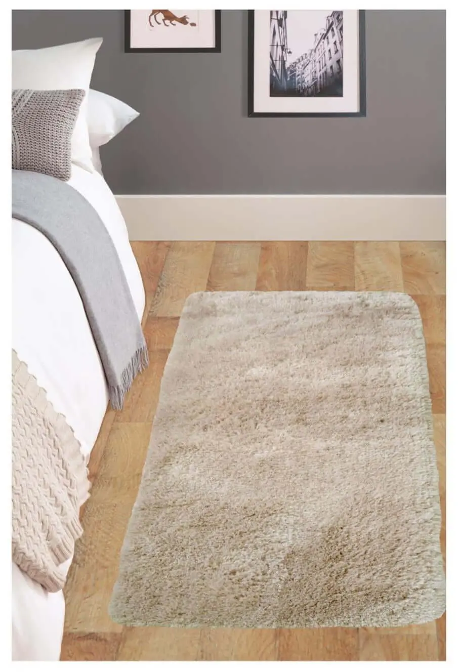 Soft Washable Beige Shaggy Rug | SA-02 - Image 4