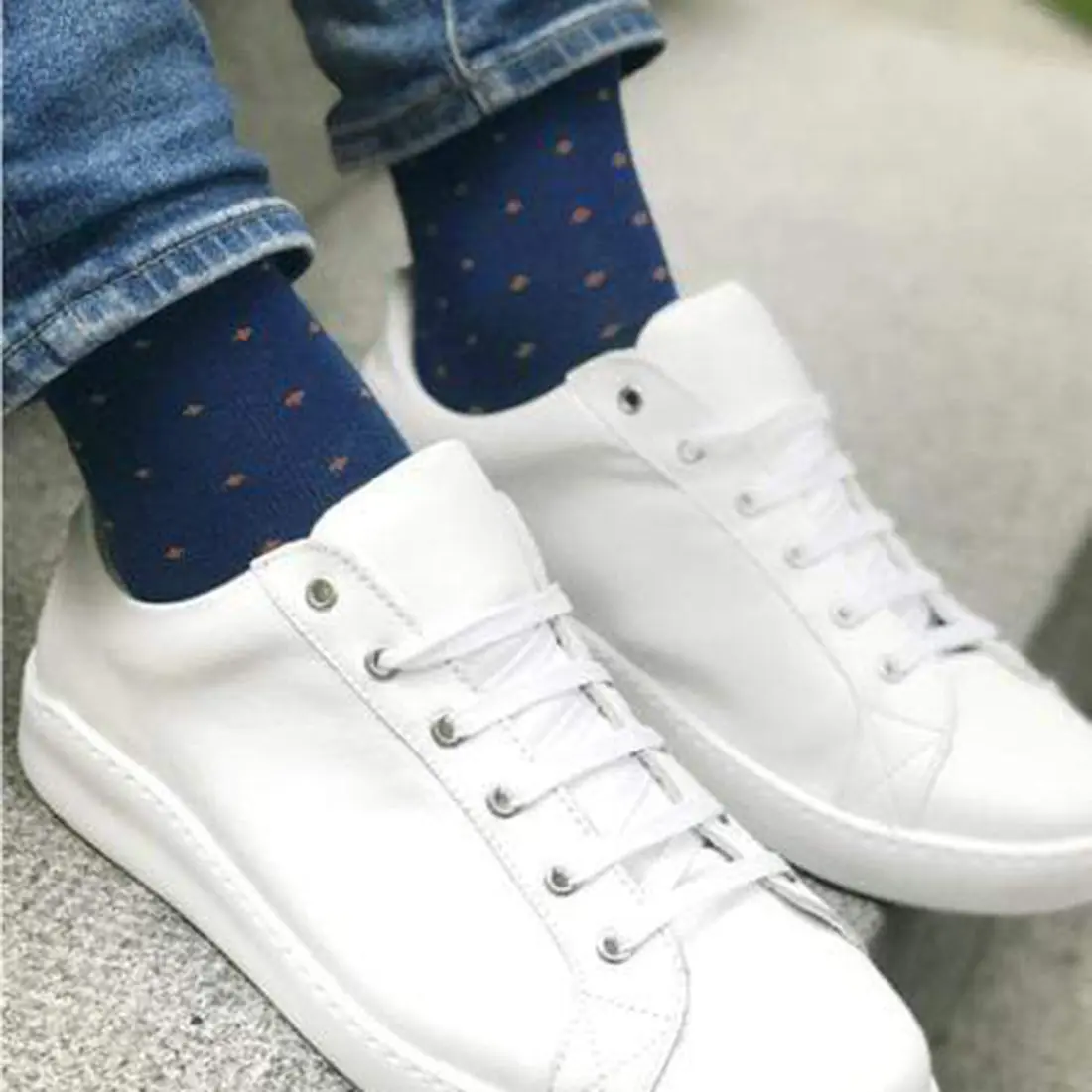 Spotted Orange Bamboo Socks (Comfort Cuff) - Image 5