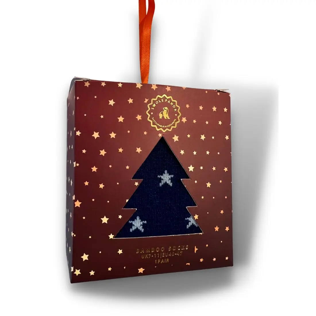 Star Christmas Sock Box - 1 Pair of Bamboo Socks (His) - Image 5