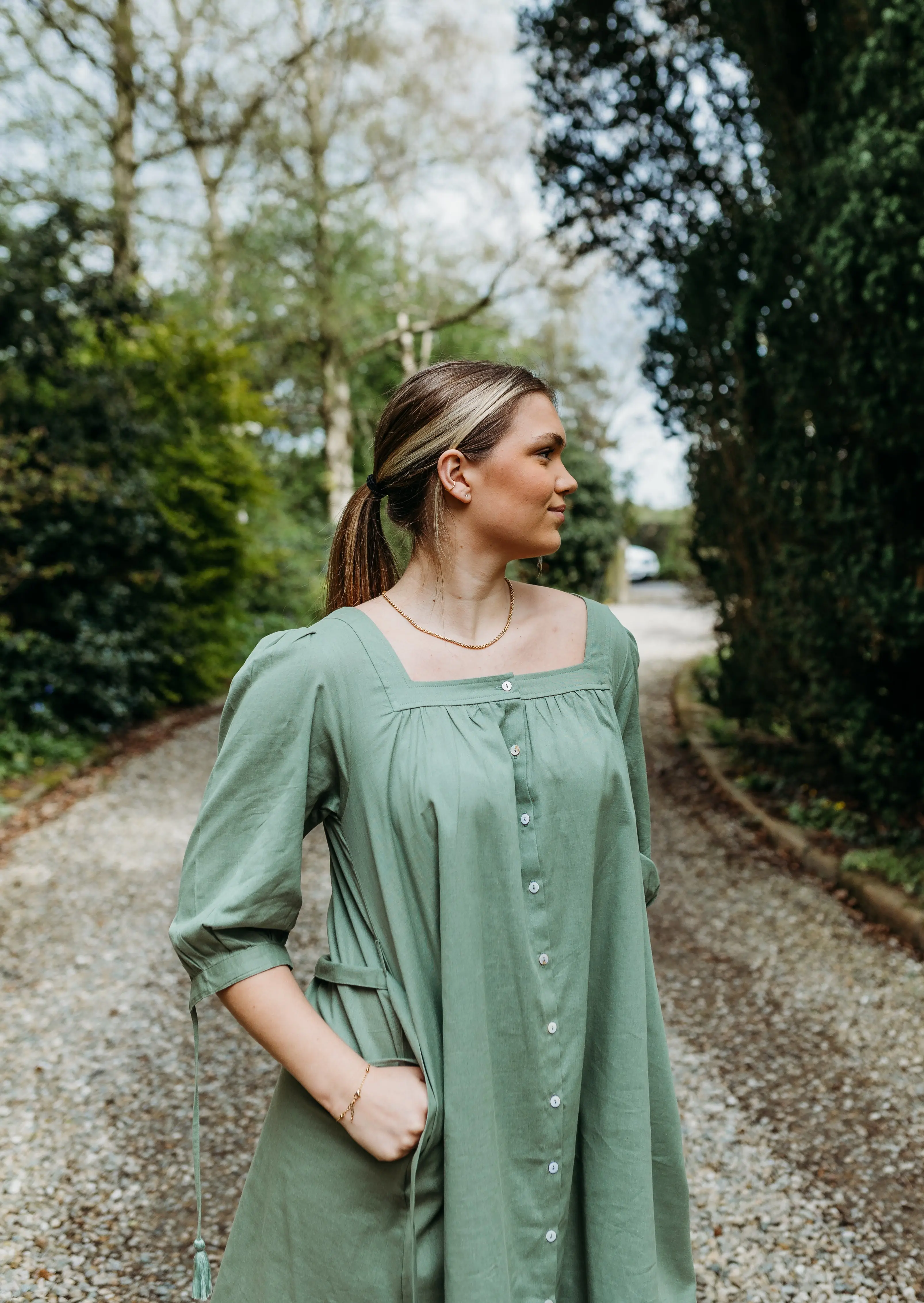 Suchi Square Neck Shirt Dress - Image 6