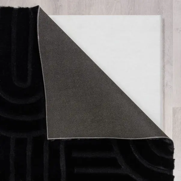 Supersoft Lush Geometric Faux Fur Arch Rug - Image 3