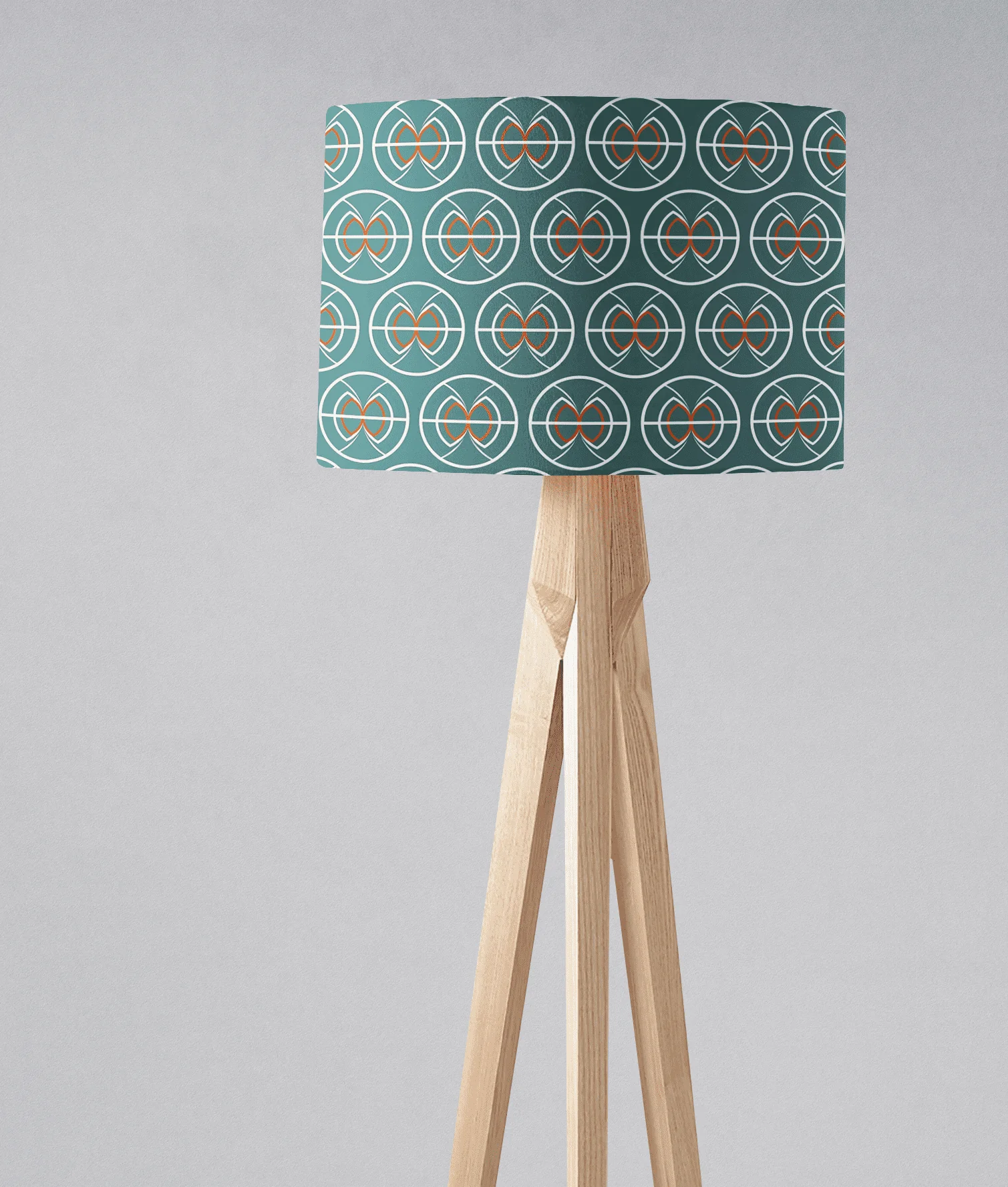 Teal and White Geometric Semi-Circle Design Lampshade, Ceiling or Table Lamp Shade - Image 3