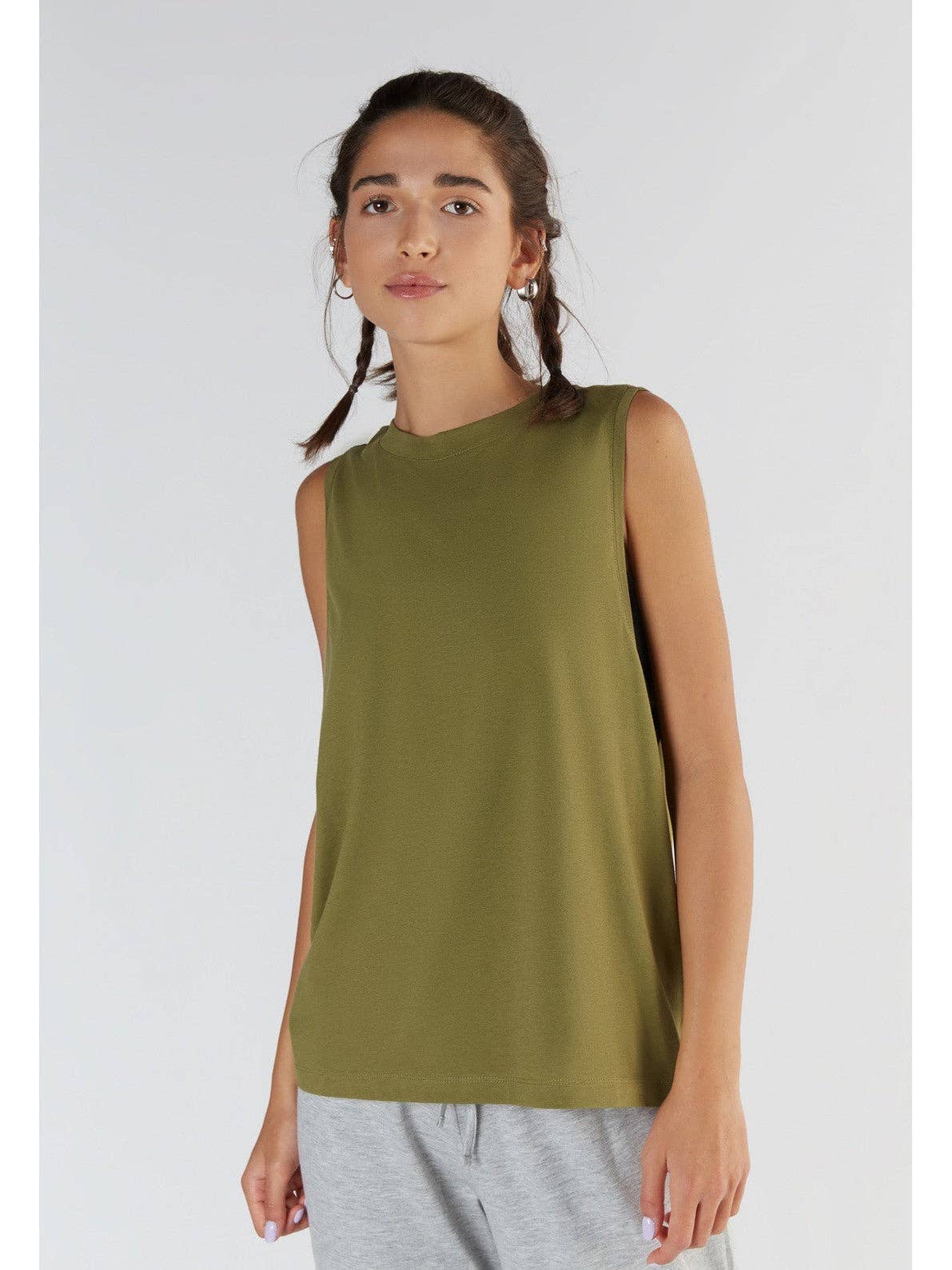 Tencel High-Neck Active Vest Top: Womens - Image 9