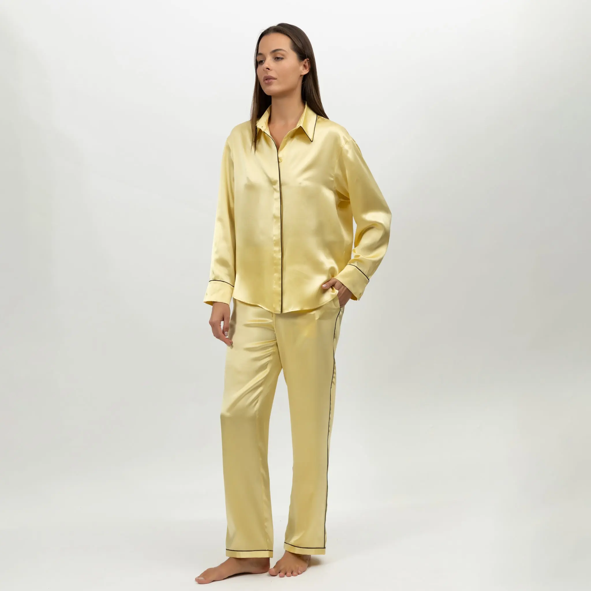 The Lady Silk Pants Panna Cotta - Image 10