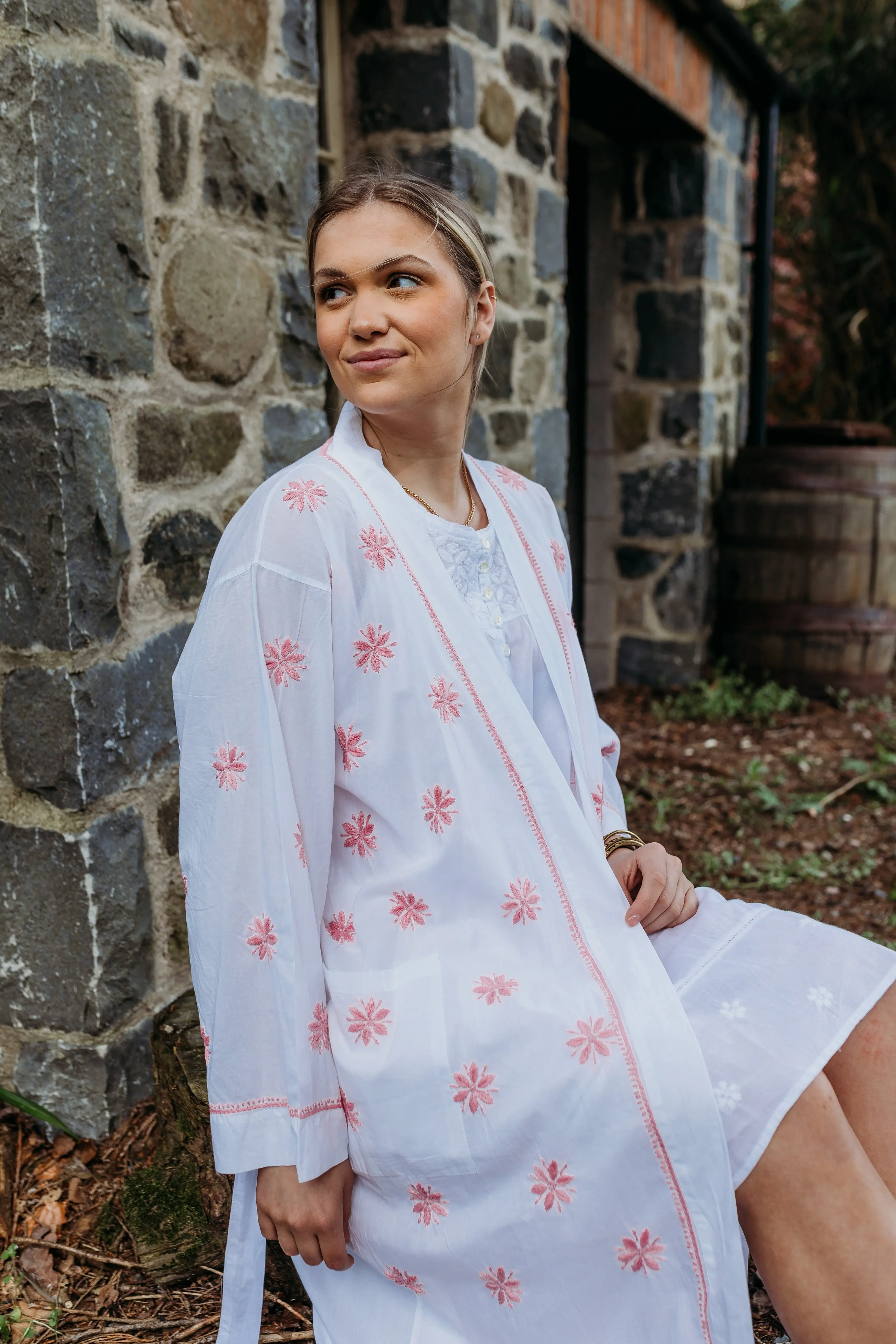 Tiana Pink Embroidered Robe - Image 10