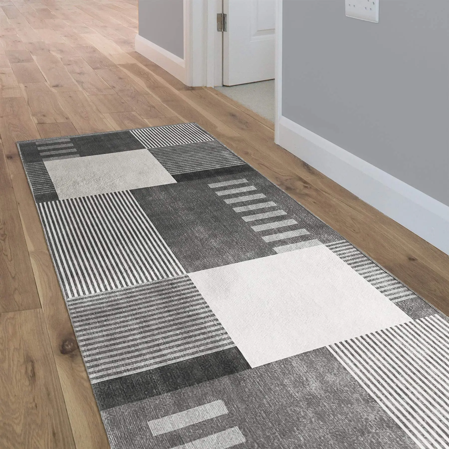 Tokyo Geo Blocks Grey Rug - Image 3