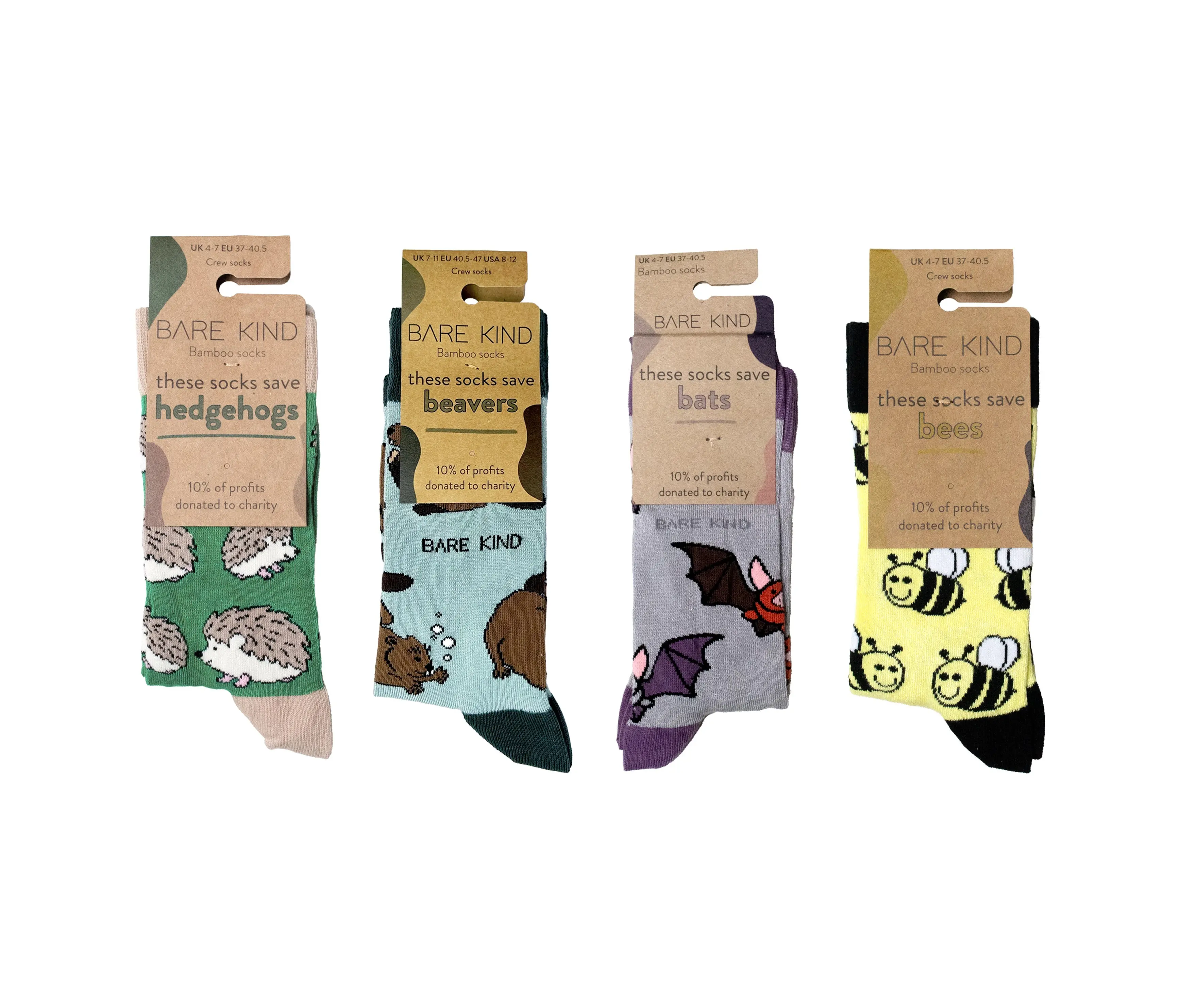 UK Forest Animals 4 Pack Bamboo Sock Set