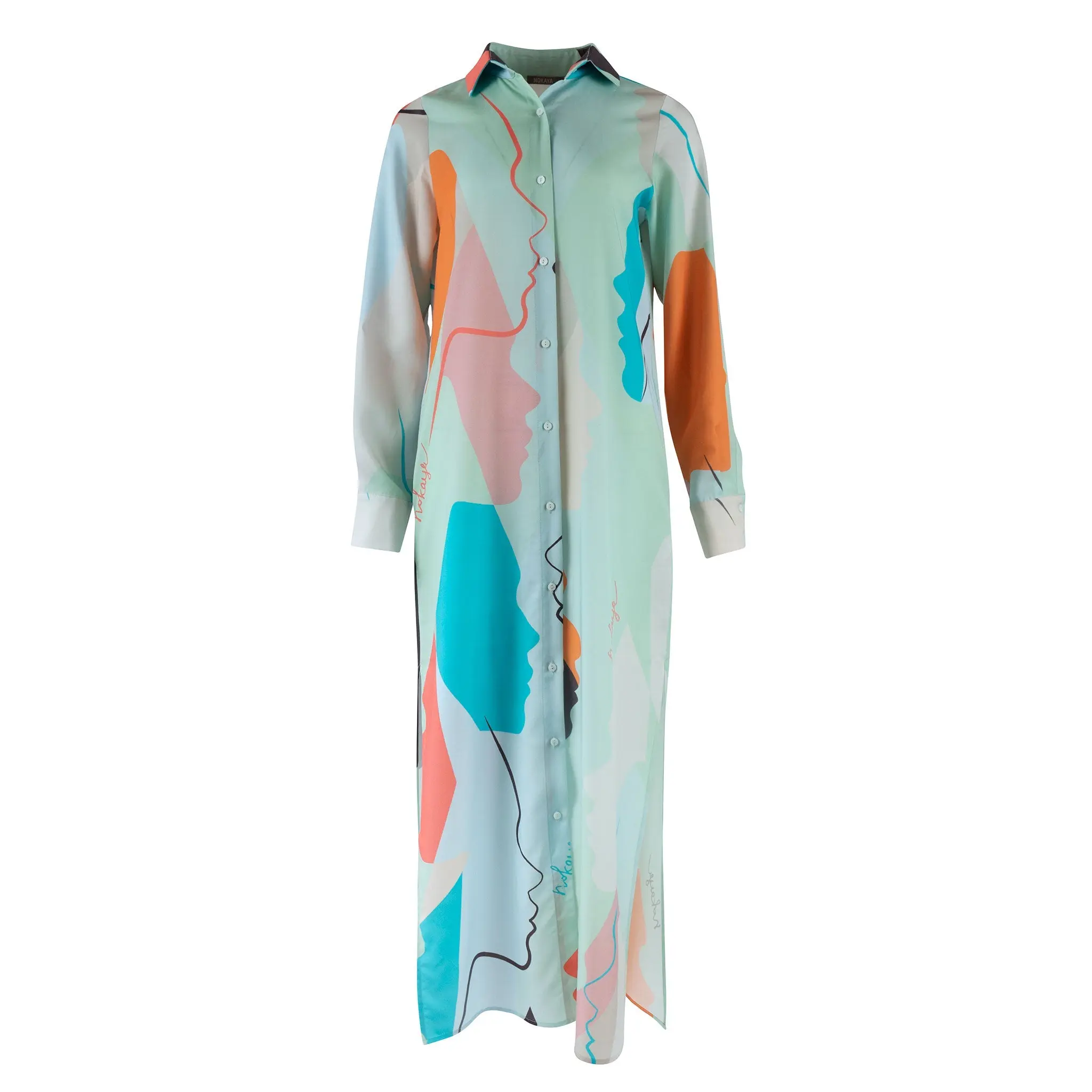 Us Tencel Twill Button-Down Long Shirt Dress - Image 13