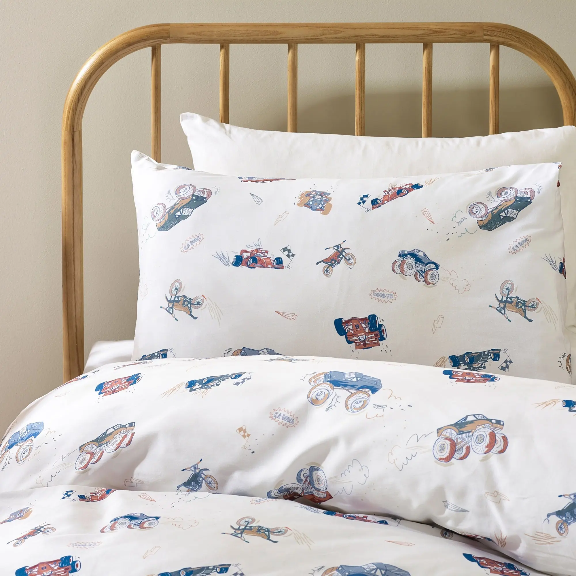 Vehicles Organic Cotton Duvet Cover & Pillowcase