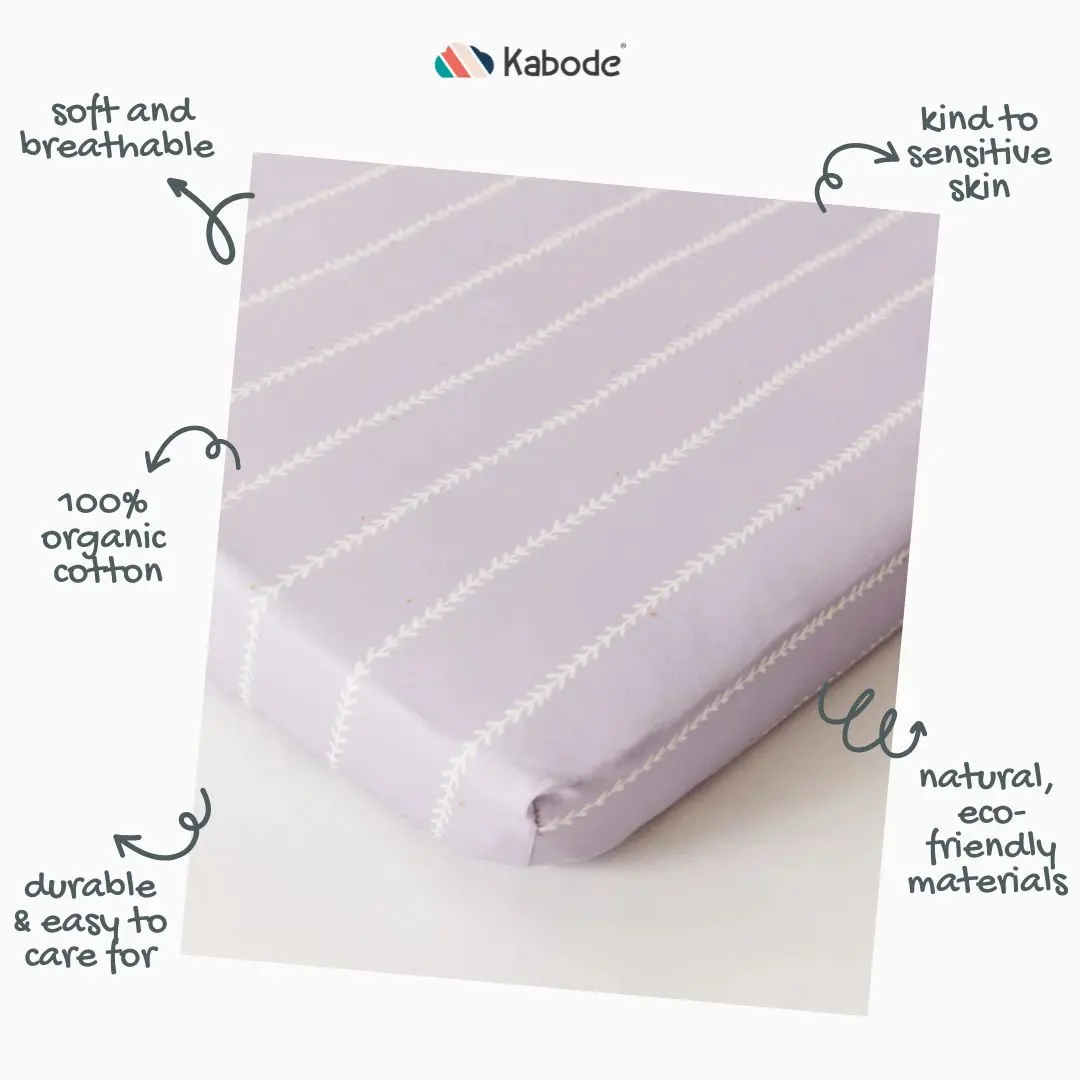 Vine Lilac Organic Cotton Fitted Sheet - Image 3