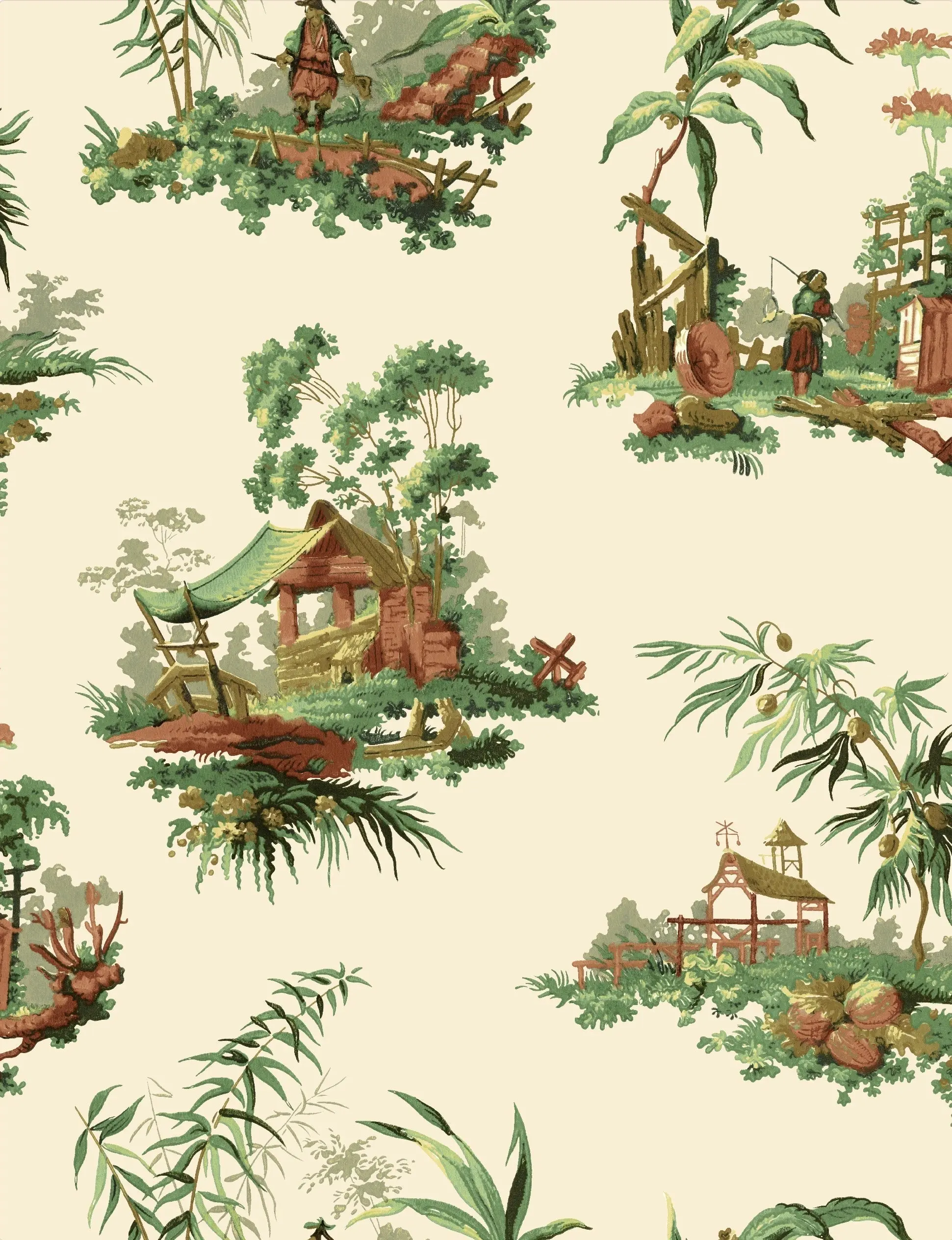 Vintage Oriental Wallpaper - Bright green - Image 9