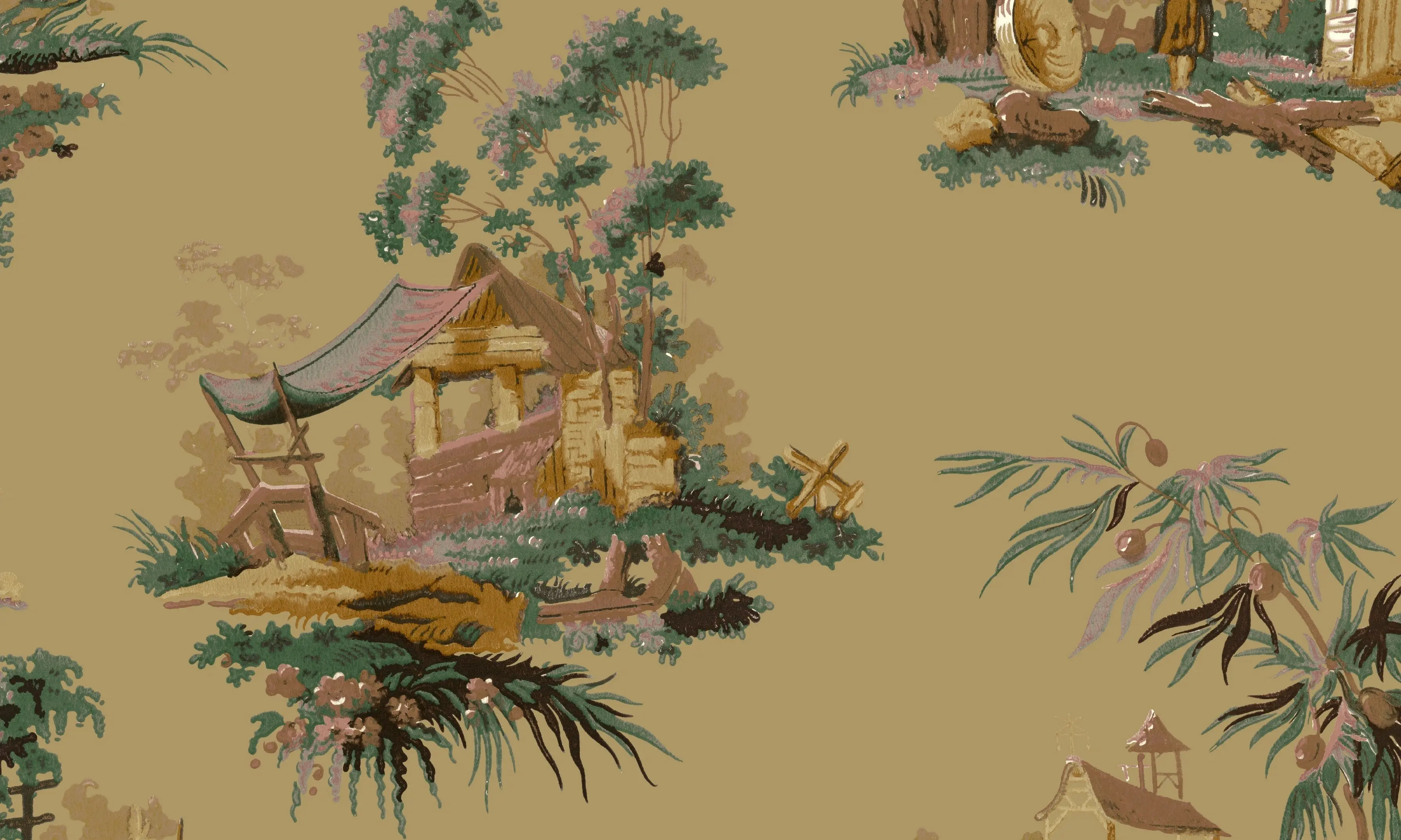 Vintage Oriental Wallpaper - Vanilla - Image 2