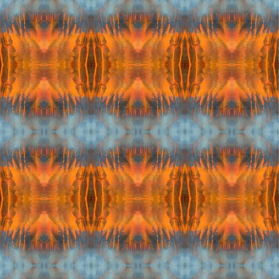 Wallpaper Blue Orange Water Abstract - £37.50 per sq metre - Image 3