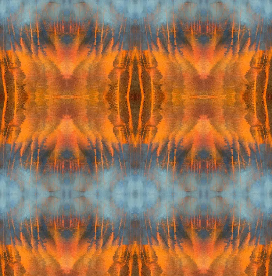 Wallpaper Blue Orange Water Abstract - £37.50 per sq metre - Image 4
