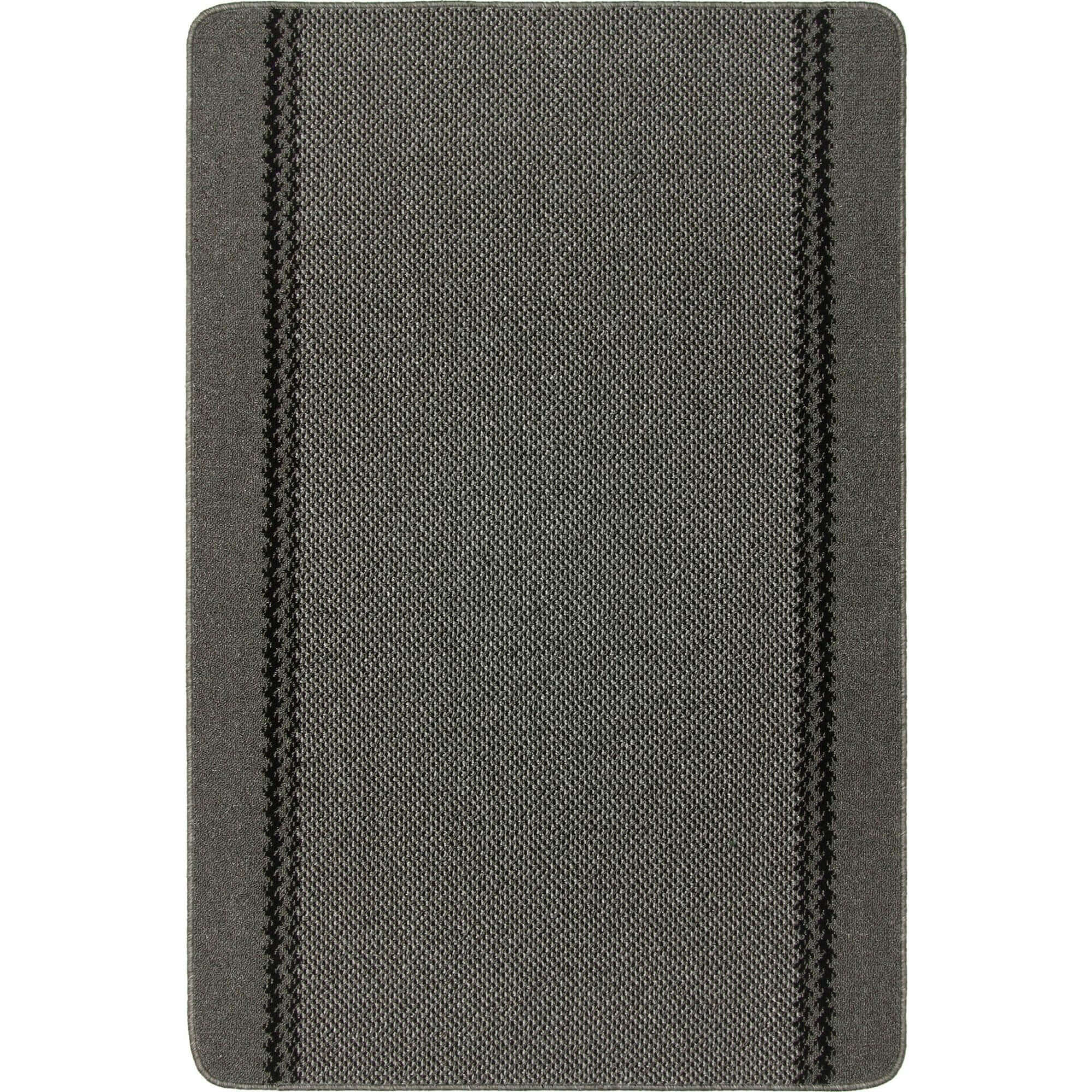 Washable Bordered Dark Grey Rug | 116D - Image 6