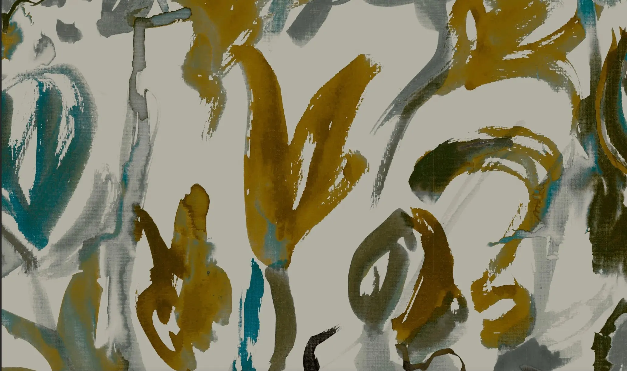 Watercolour Floral Wallpaper - Grey + Ochre - Image 7