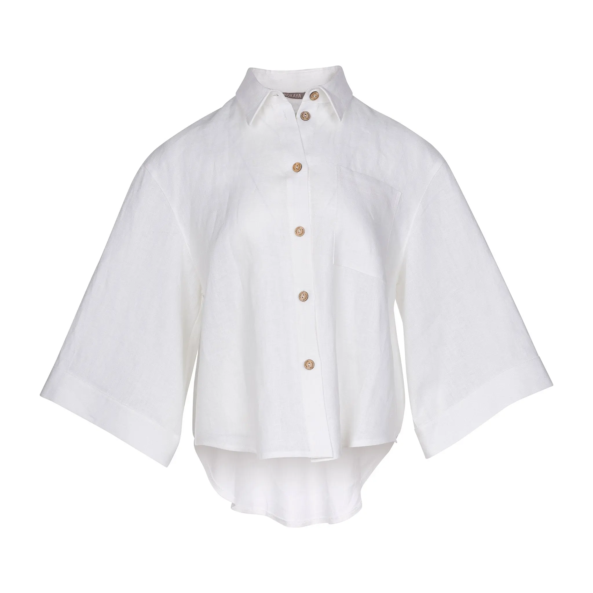 White Heavy Linen Shirt Perfect Days - Image 11