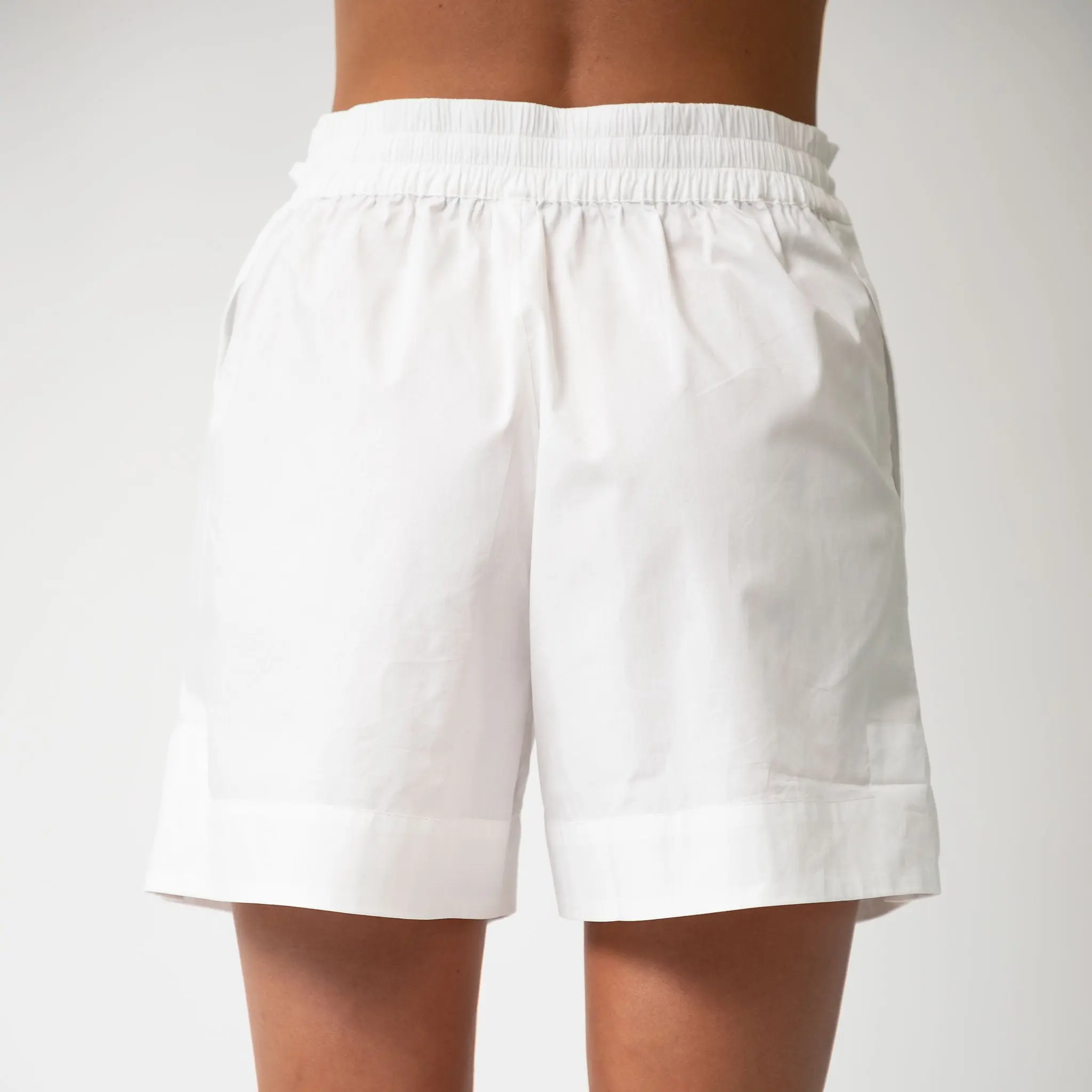 White InStyle Cotton Poplin Shorts - Image 5