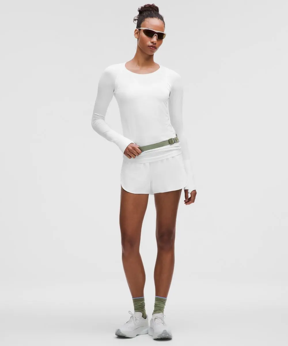 White Women's Swiftly Tech Long-Sleeve Shirt 2.0 Hip Length - Image 2