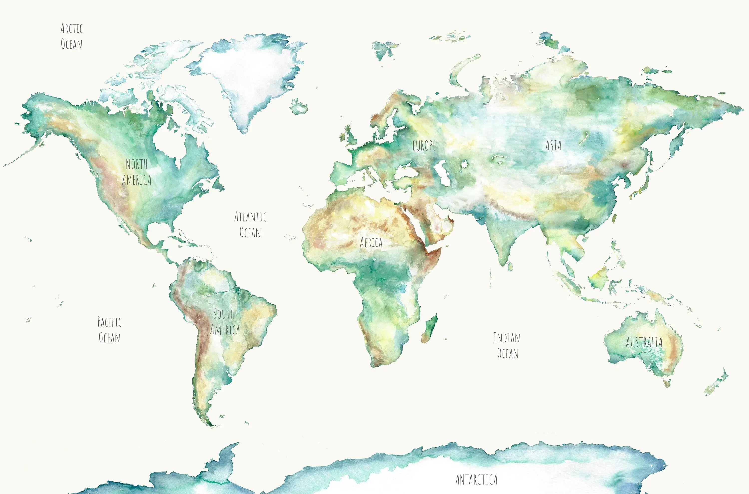 Wildlife World Map Mural Wallpaper For Children - Image 9