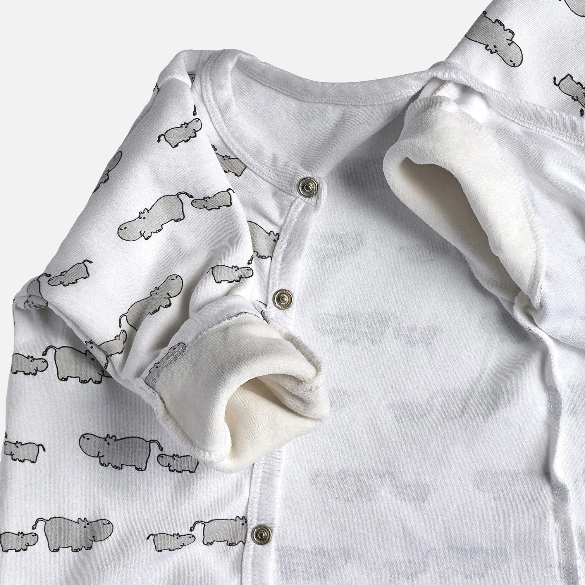 Winter Sleepsuit With Padded Sleeves (2pk) - Hippo - Image 7
