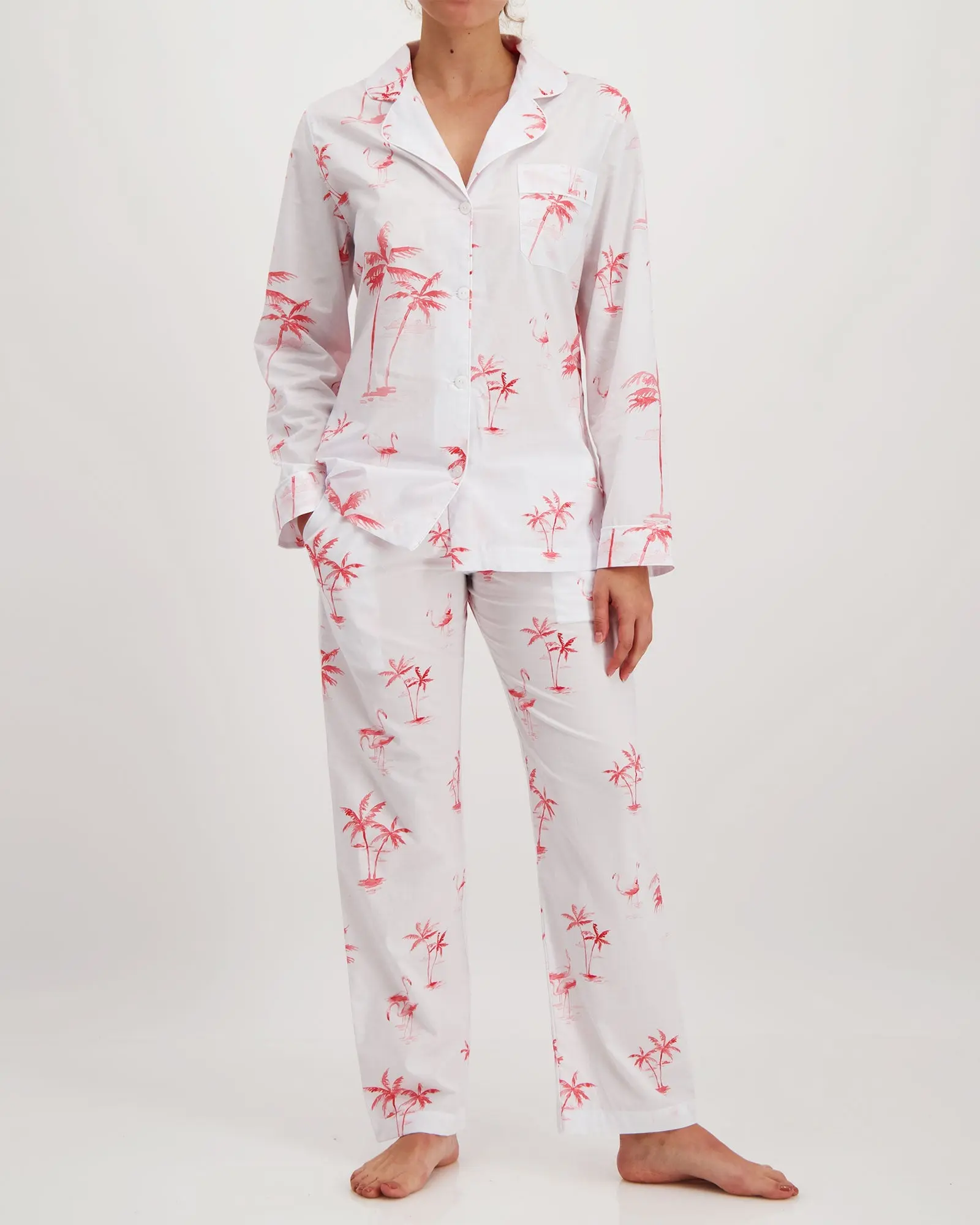Pink Palms Women's Pyjama Trouser Set