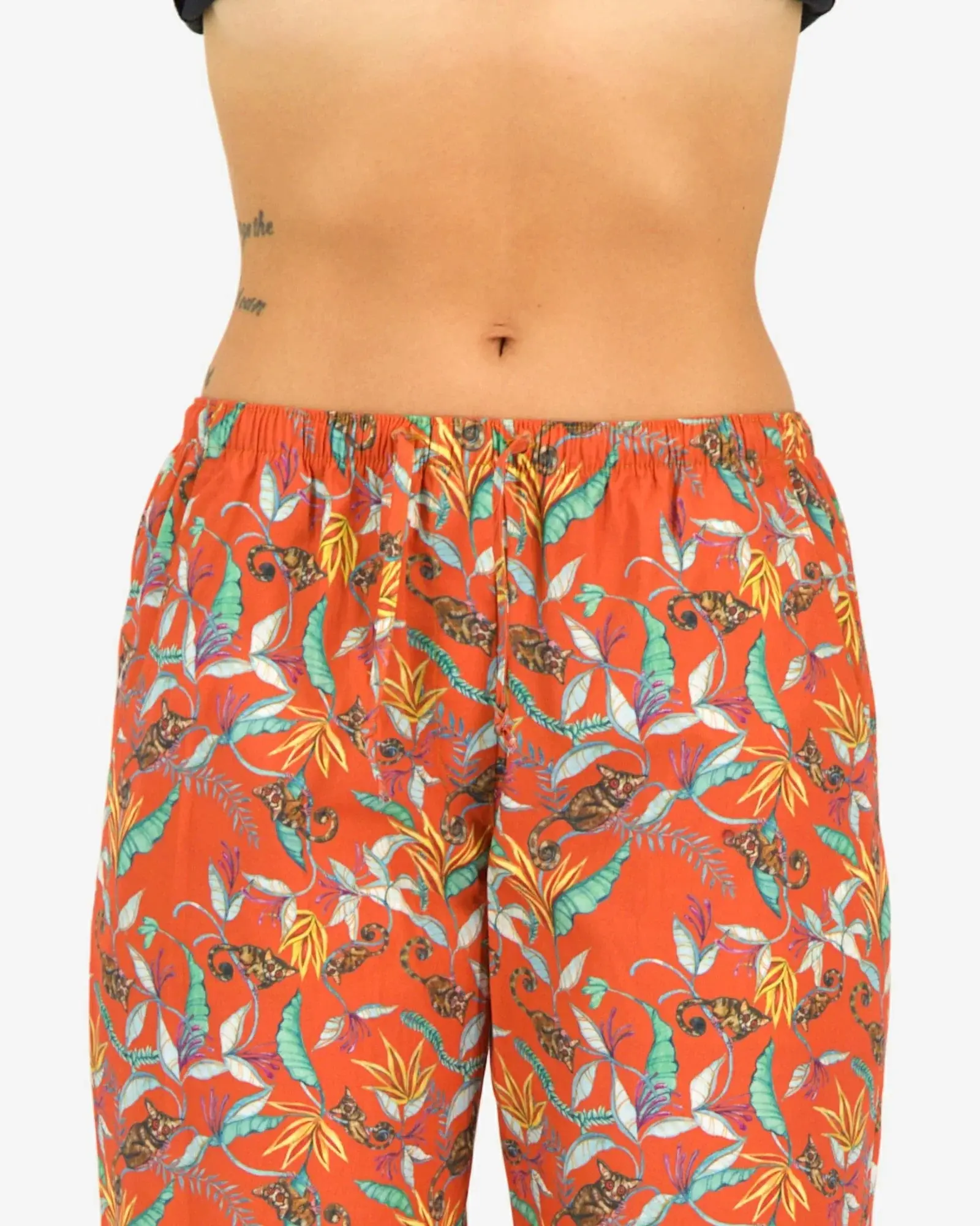 Womens Lounge Pants - Night Monkeys Orange - Image 4