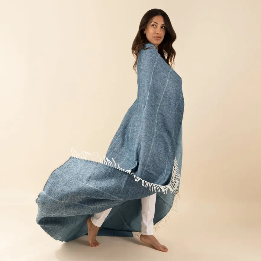 Blue Wonderland - Alpaca & Merino Lambswool Blanket - Image 3