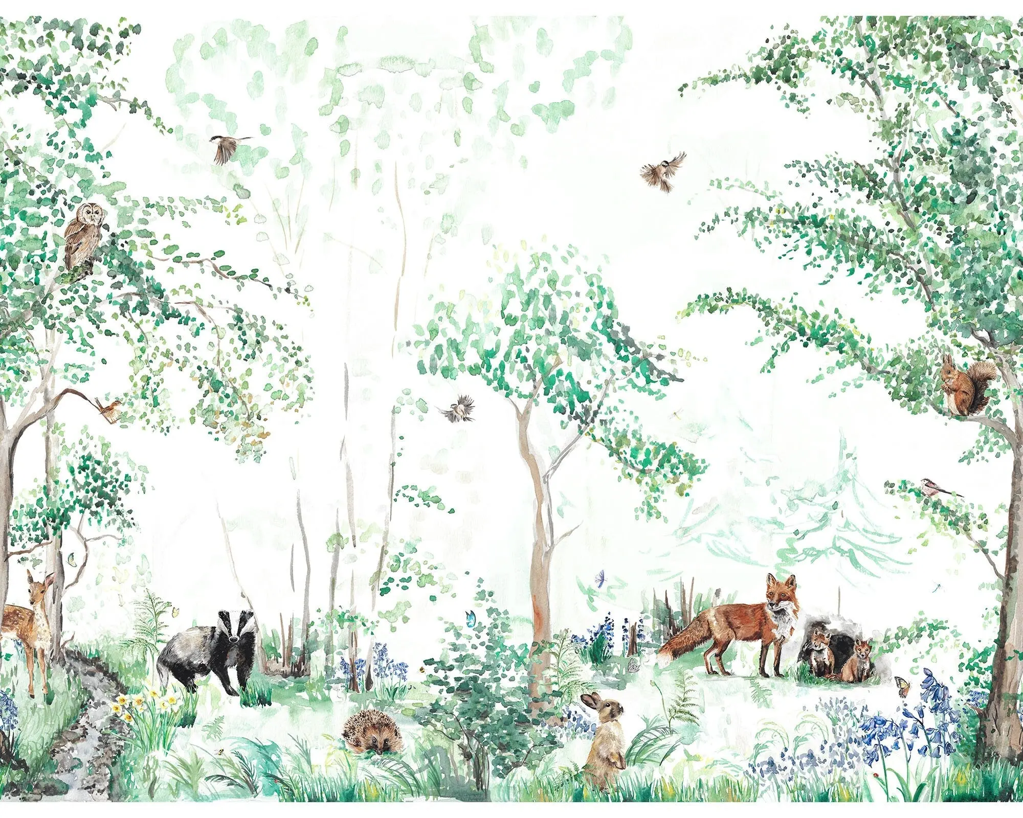 Woodland Animals Children's Mural Wallpaper - Image 5