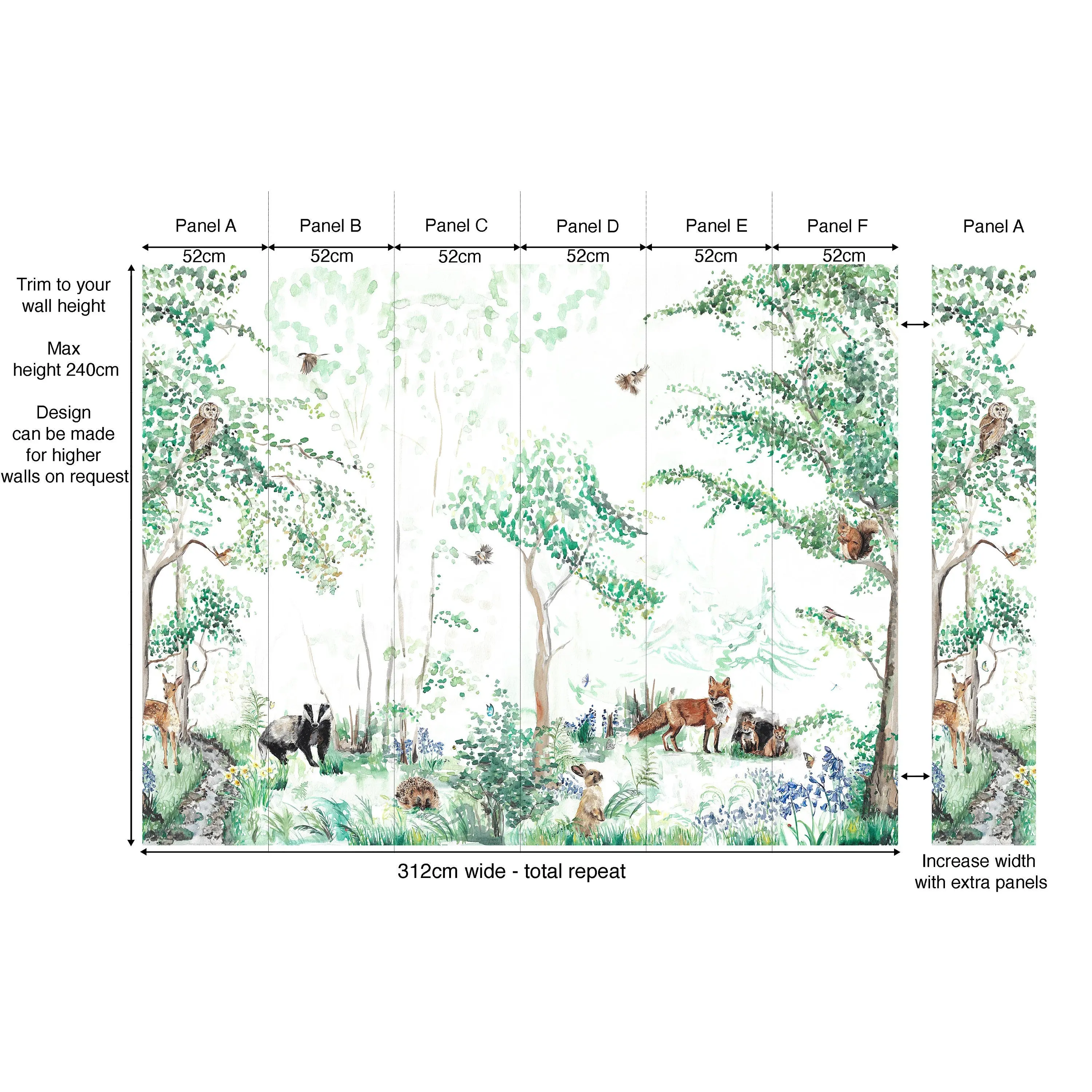 Woodland Animals Children's Mural Wallpaper - Image 7