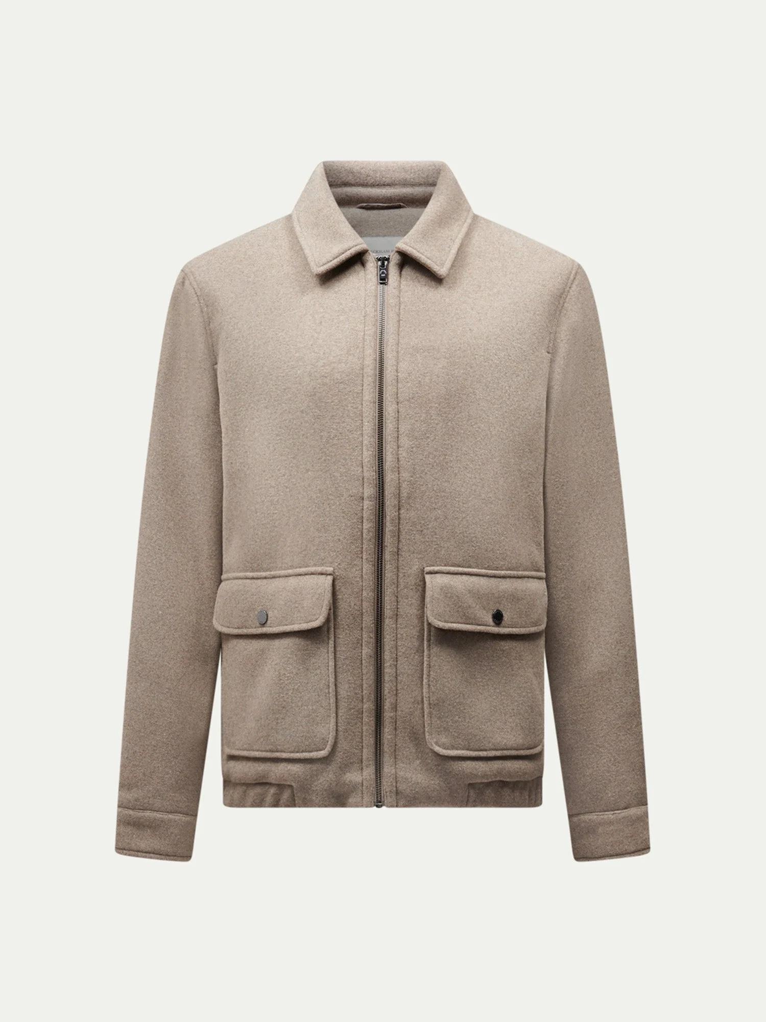 Wool Blend Bomber Jacket in Simply Taupe - Image 2