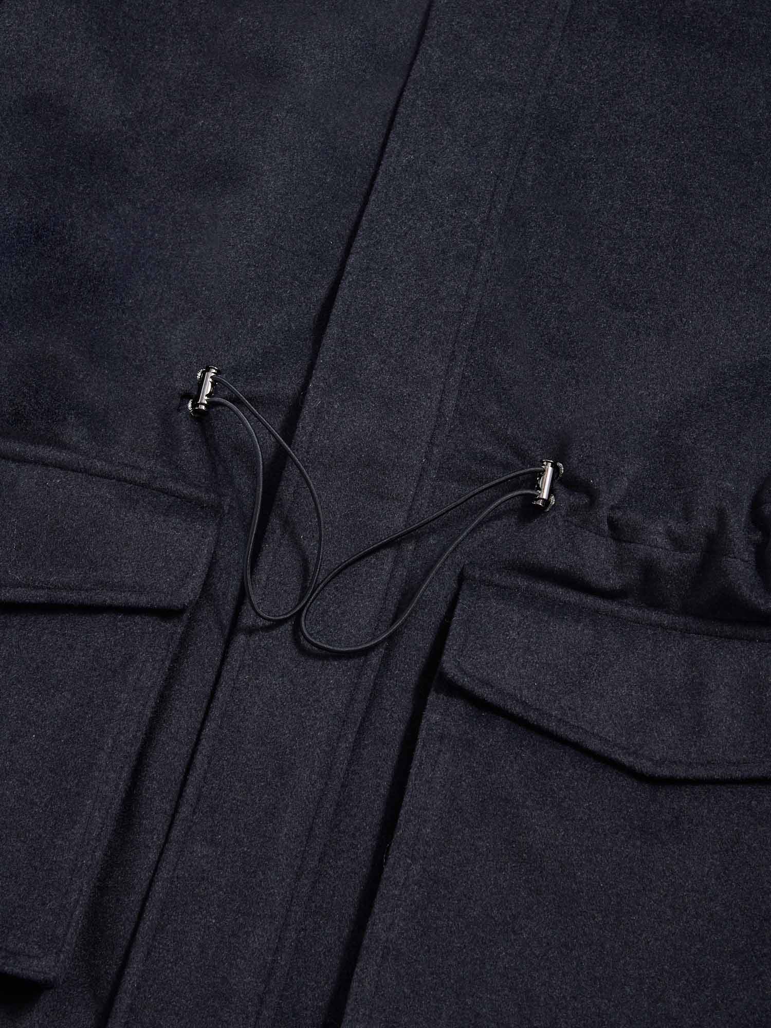 Wool Blend Padded Parka in Dark Sapphire Navy - Image 12