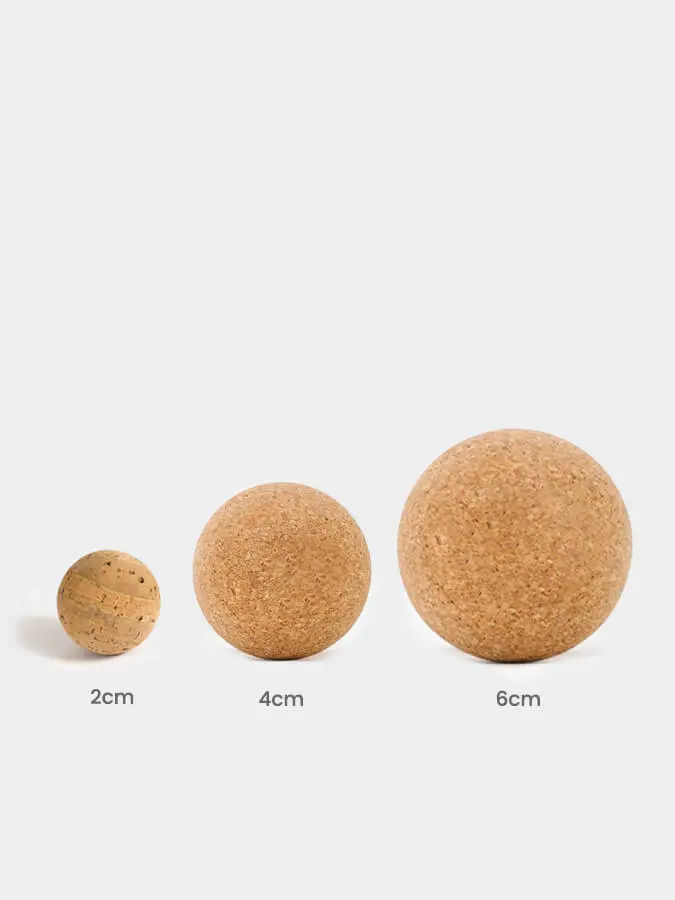 Yoga Studio Cork Unbranded Massage Ball Set of 3 - 4cm, 2 x 6cm - Image 6