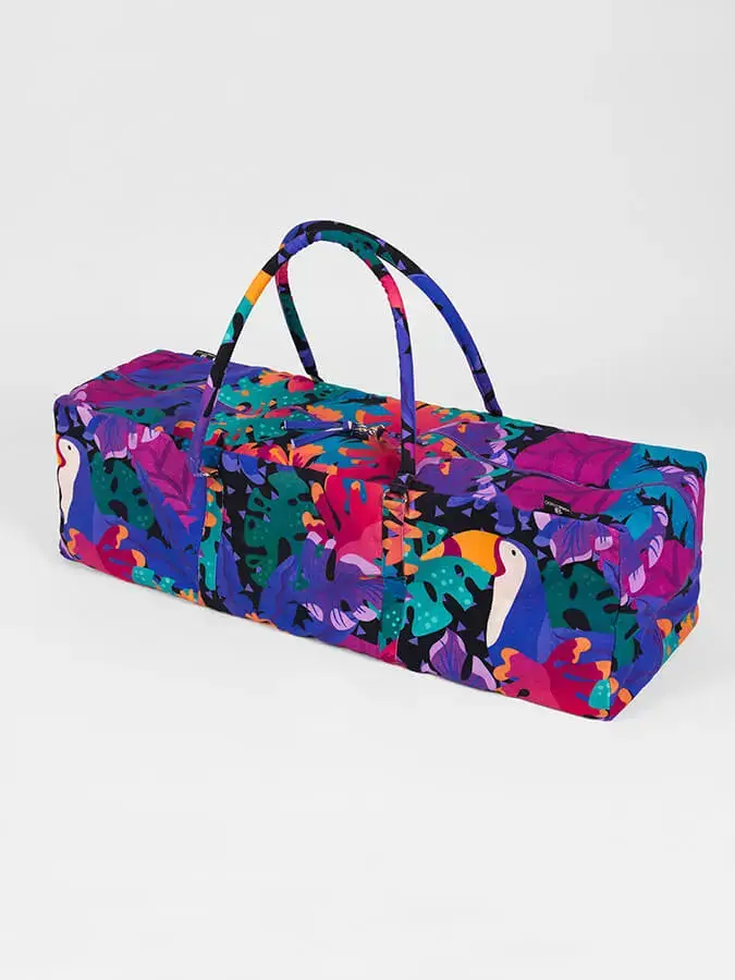 Yoga Studio GOTS Organic Cotton Designed Yoga Equipment Kit Bag - Floral Collection - Image 12