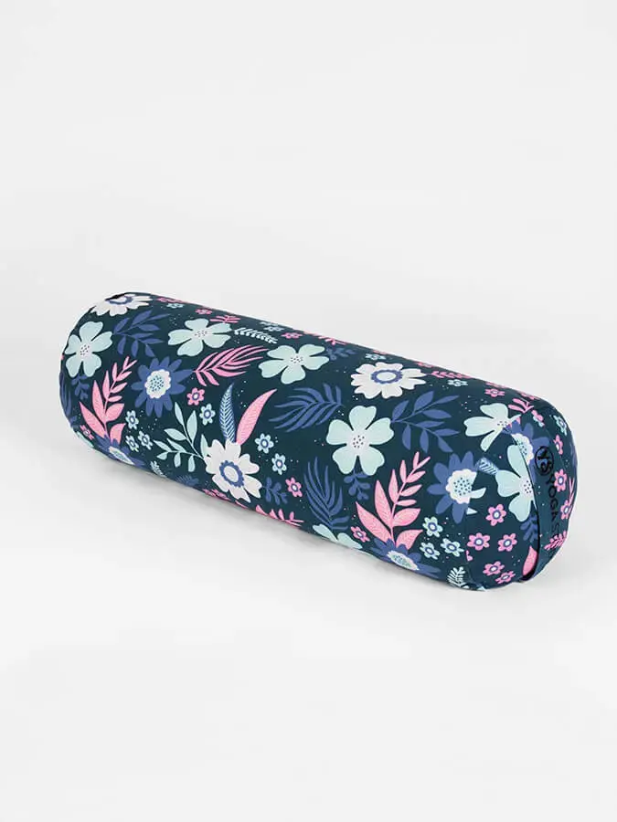 Yoga Studio Organic Buckwheat Floral Meditation Bolster Cushion - Image 2