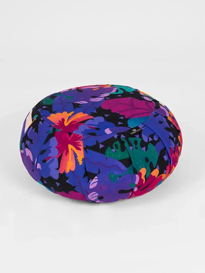 Yoga Studio Organic Cotton Buckwheat Round Floral Meditation Zafu Cushion - Image 11