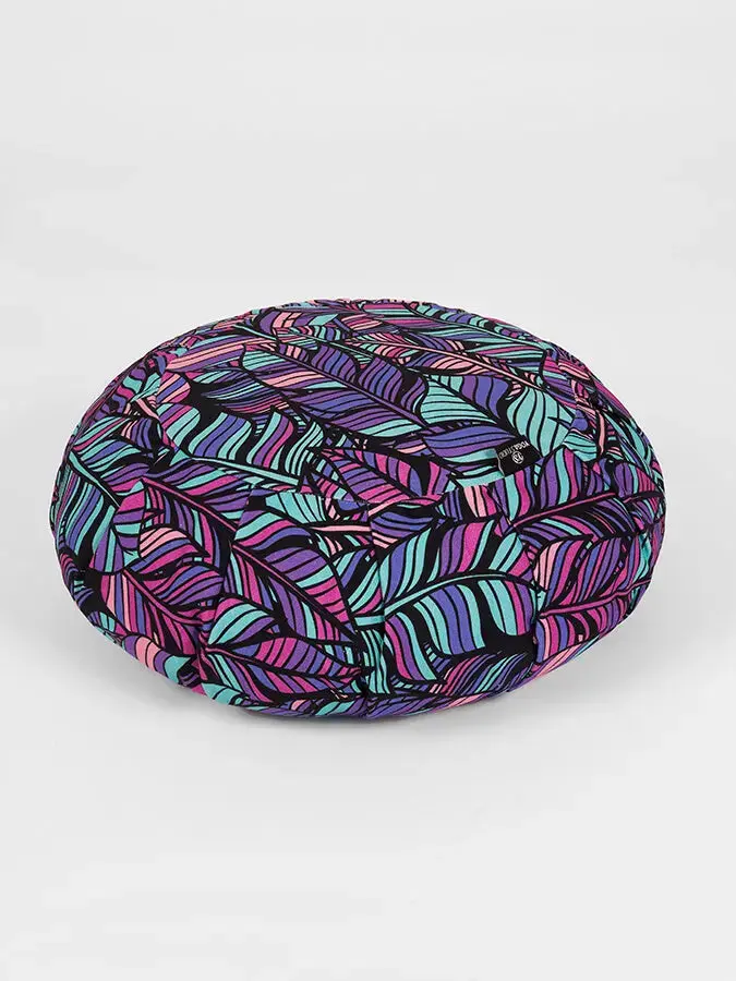 Yoga Studio Organic Cotton Buckwheat Round Floral Meditation Zafu Cushion - Image 8
